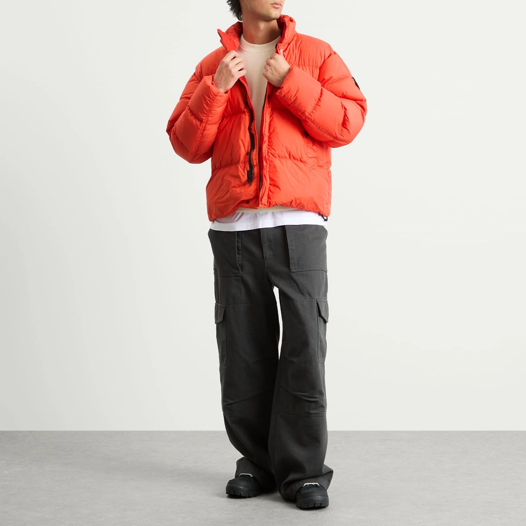 Stone Island Men's Crinkle Reps Nylon Down Jacket Scarlet
